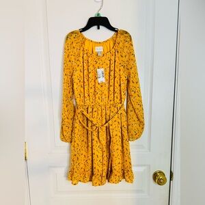 Place Sunny Yellow Floral Girls' Dress